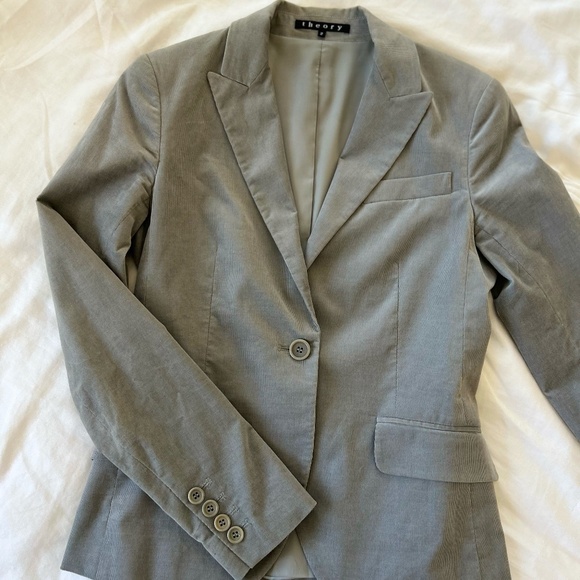 Vince Grey Corduroy Blazer - Size 2 - Picture 1 of 2